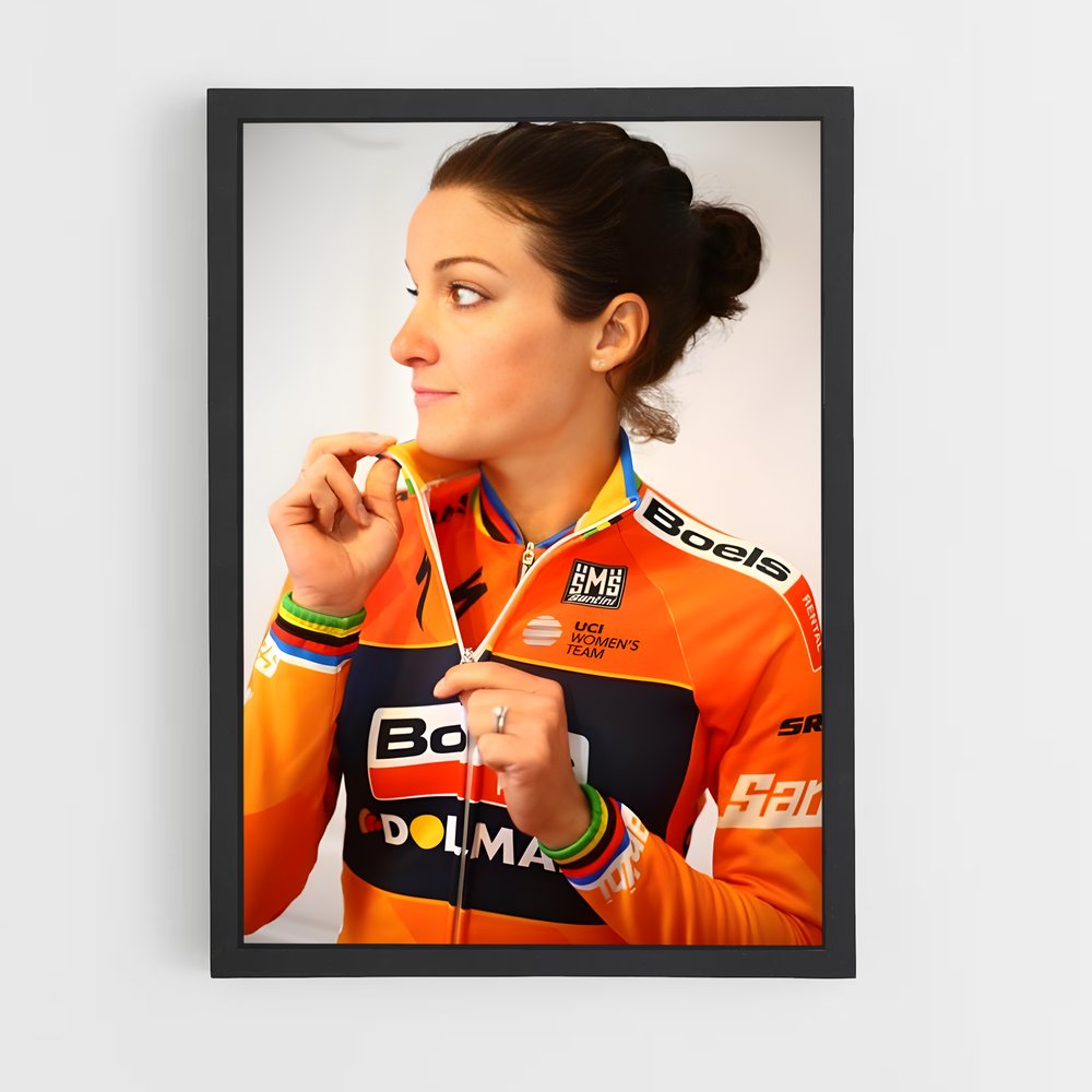 Poster La Médaillée Orange – affiche Cyclisme (vue 2)